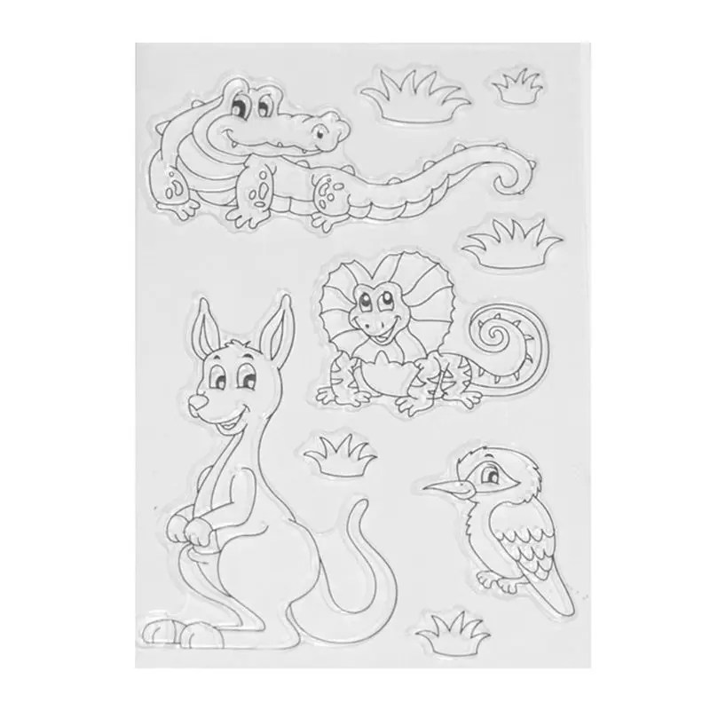 

DIY Crocodile rabbit Pattern Transparent Clear Seal Scrapbooking Photo Album Card Decorative Rubber Stamp Sheets