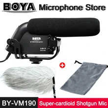 BOYA BY-VM190P Supercardioid Directional Condenser Microphone for Canon Nikon Panasonic DSLR Camera Camcorder Audio Recorder Mic