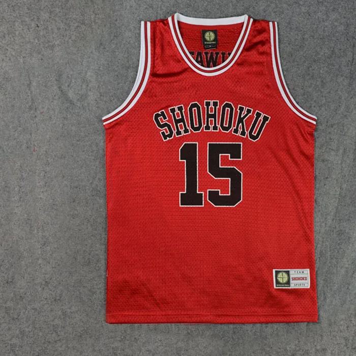 Аниме Slam Dunk Косплэй костюм Shohoku #1-15 Mitsui anzai Для мужчин Баскетбол Джерси, спортивный красный футболка спортивная форма M-2XL