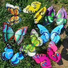 Красочная Фея Бабочка на палке орнамент домашняя садовая ваза газон искусство Ремесло Декор