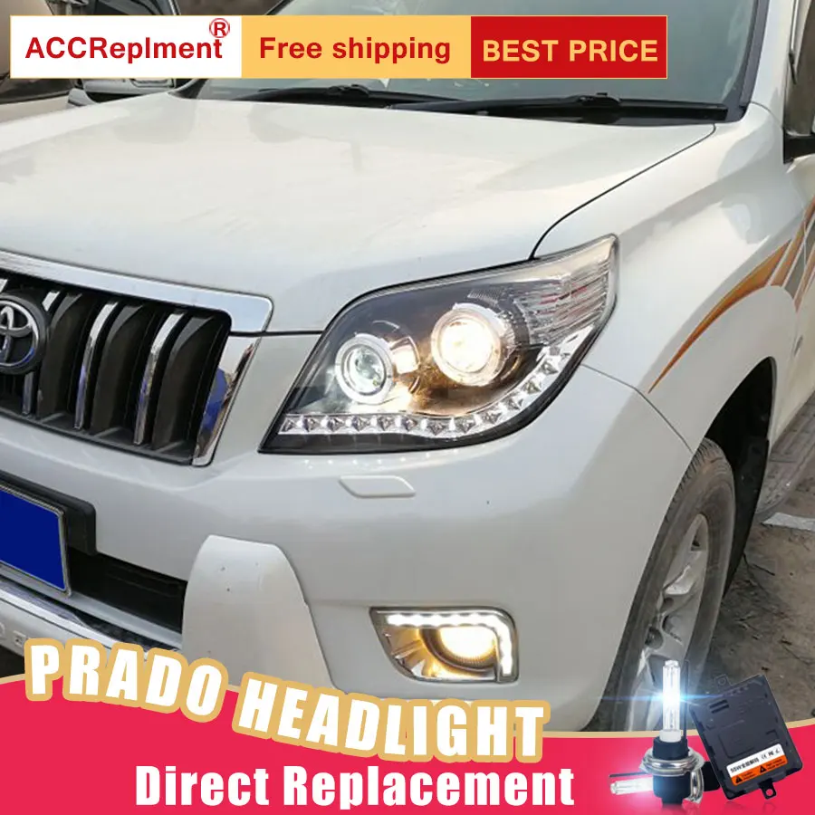 2Pcs LED Headlights For Toyota New prado 2010 2013 led car lights Angel