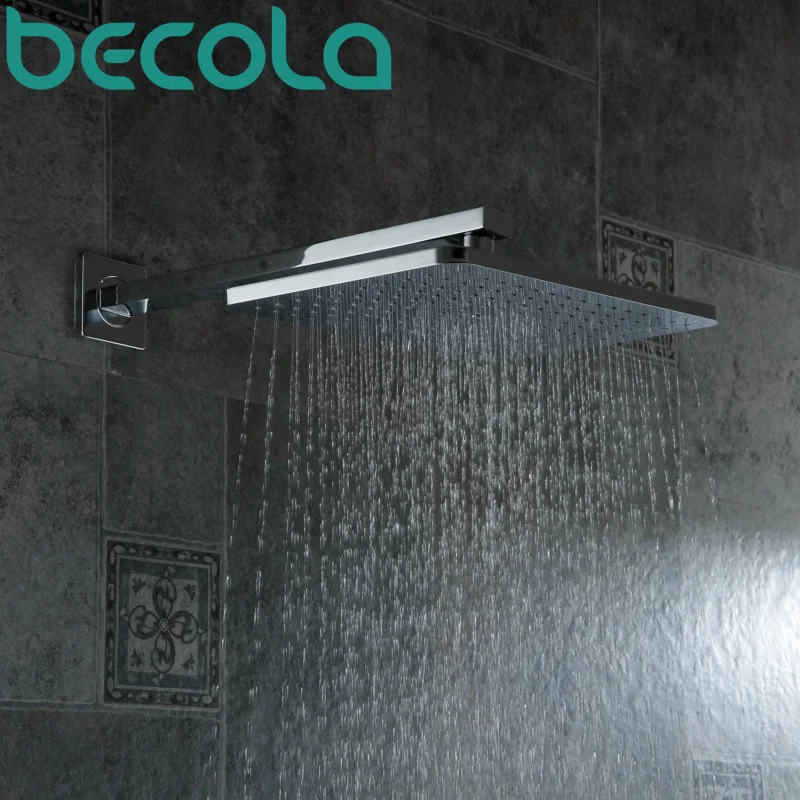 

Becola Square ABS Plastic Shower Head 12 Inch Rainfall Shower Heads Rain Shower Faucet Not Includes Shower Arm