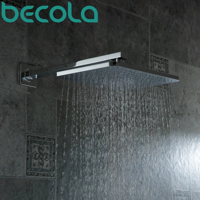 becola square ABS plastic shower head 12 inch rainfall shower heads