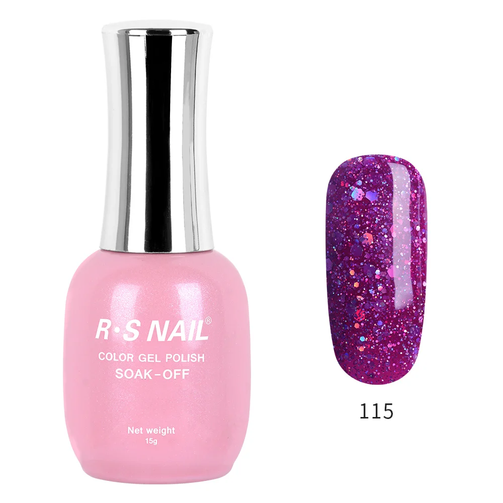 RS NAIL Новая серия Гель-лак для ногтей УФ светодиодный Гель-лак 120 цветов Гель-лак профессиональный маникюрный набор гель-лаков 15 мл - Цвет: 115