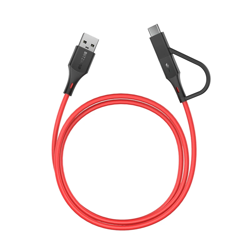 BlitzWolf BW-MT3 type C Micro USB 5 в 3 А 2 в 1 кабель передачи данных для быстрой зарядки для samsung Galaxy S10 9 для huawei mate 20 Pro 3 фута 6 футов