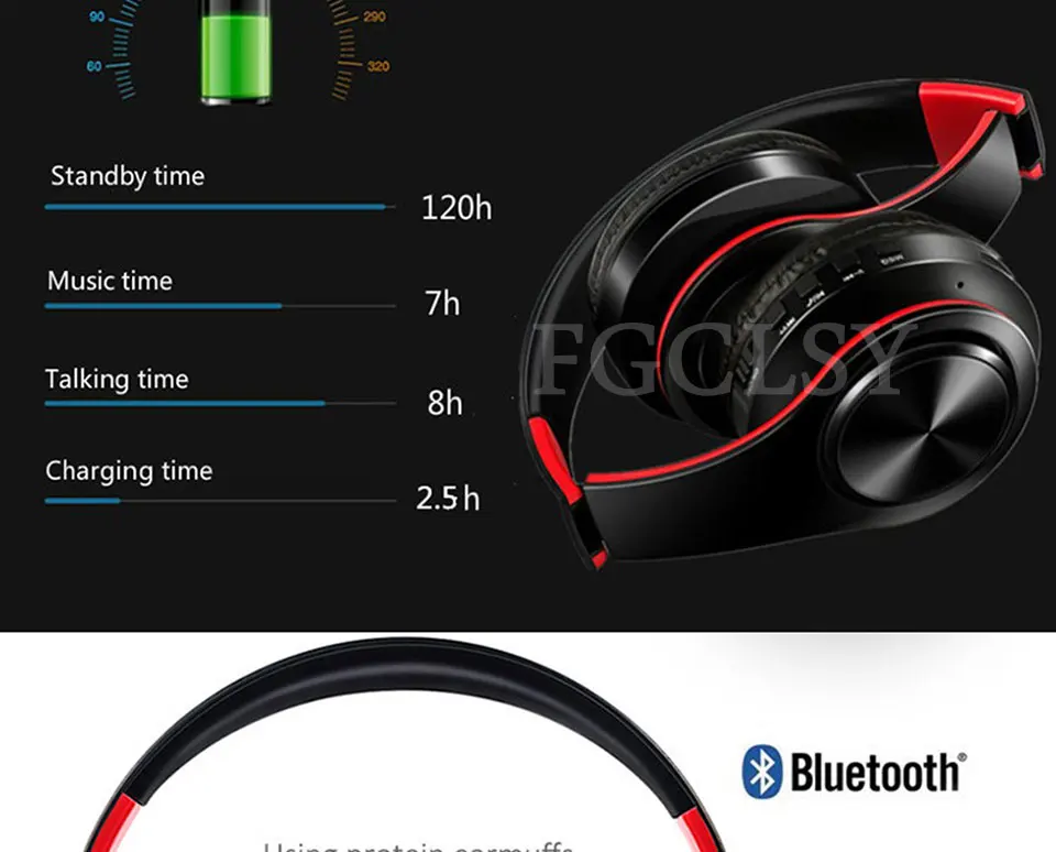 FGCLSY беспроводные наушники Bluetooth гарнитура складные наушники регулируемые наушники с микрофоном для ПК Mp3 мобильного телефона