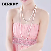 ¡Envío Gratis suéter largo joyería invierno/primavera/verano/otoño collar de perlas anudado traje joyería barato en venta! ¡!(China)