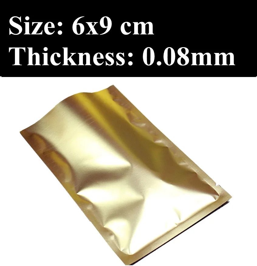 

6x9 cm Bronze Heat Sealing Plastic Bag, Tea Leaves Packaging Bag, 100pcs/lot Free Shipping