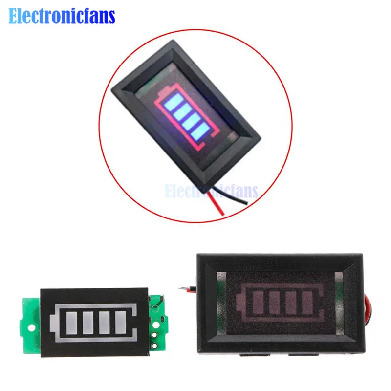 

3S Lithium Battery Capacity Indicator Display 12.6V Blue Board w/ Shell Percentage li ion Battery Power Display Tester Meter