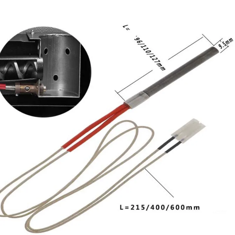 Воспламенитель горячий стержень 9,5*96 мм/9,5*110 мм/9,5*127 мм 200 Вт 300 Вт камин гранулы плита нагревательная трубка для барбекю нержавеющая сталь нагревательная трубка