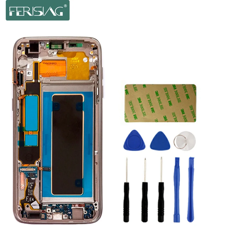 

AAAA+ AMOLED For SAMSUNG Galaxy S7 edge G935 G935F LCD Display Touch Screen Digitizer Replacment S7 edge Mobile Phone LCDs