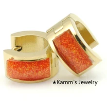 Панк Байкер рождественские подарки инновационные элементы акриловые серьги-кольца Золотая Сережка 316L ювелирные изделия из нержавеющей стали оптом KE378