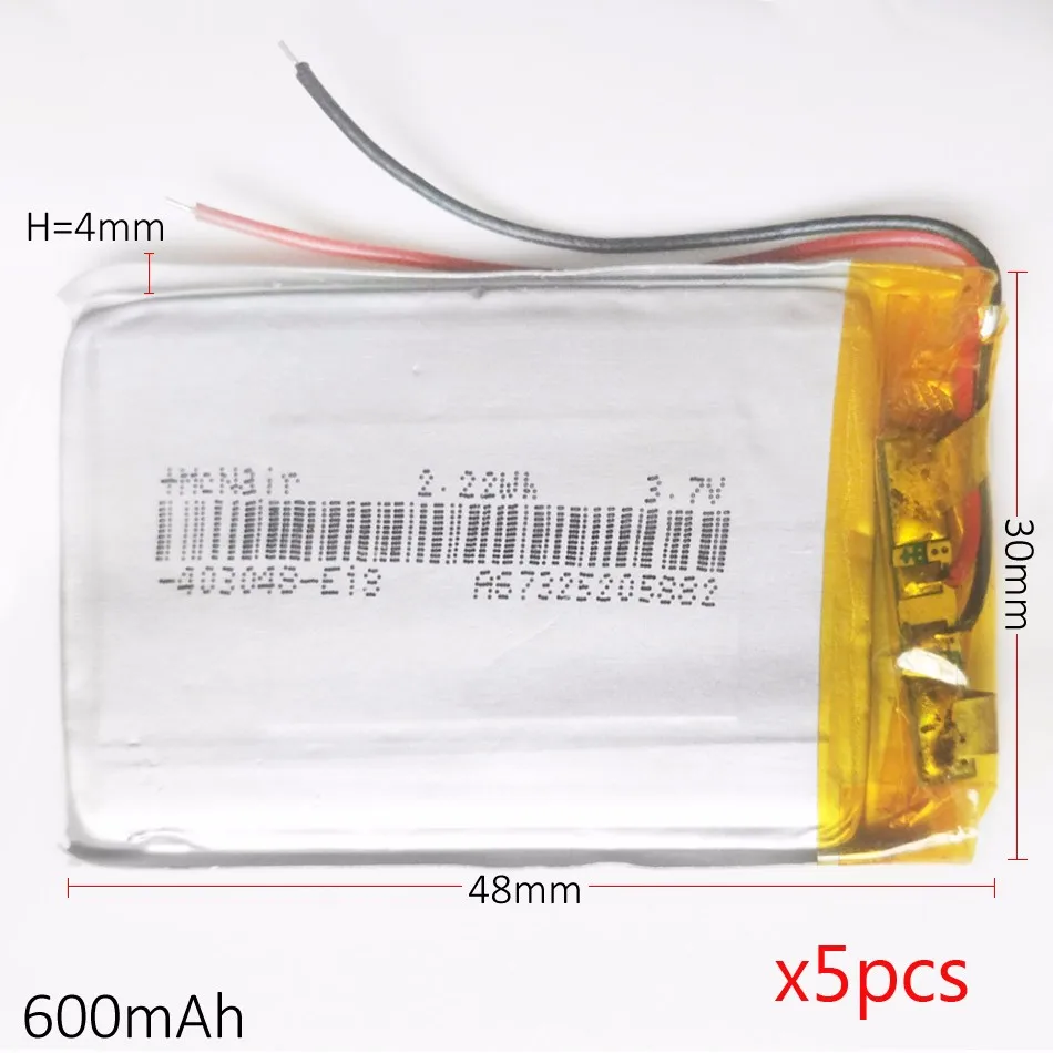 5 X шт 3.7 В 600 мАч 403048 литий-полимерный Li-Po Перезаряжаемые Батарея для MP3 MP4 GPS Bluetooth электронные книги power bank
