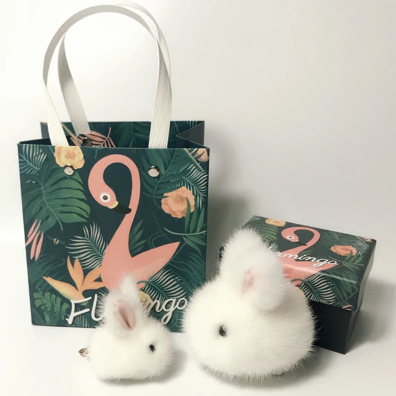 

Copenhagen Mink fur handbag chain fluffy pm pom real mink fur rabbit key chain super cute genuine fur decorative handbag chain