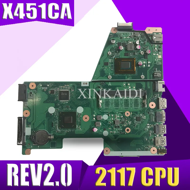 

X451CA Motherboard For ASUS X451C F451 F451C laptop Motherboard X451CA Mainboard test 100% OK REV:2.0 2117U CPU