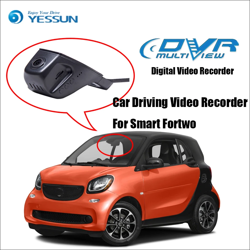  YESSUN Car DVR Driving Video Recorder HD 1080P For Smart Fortwo - Front Dash Camera Not Rear Back C