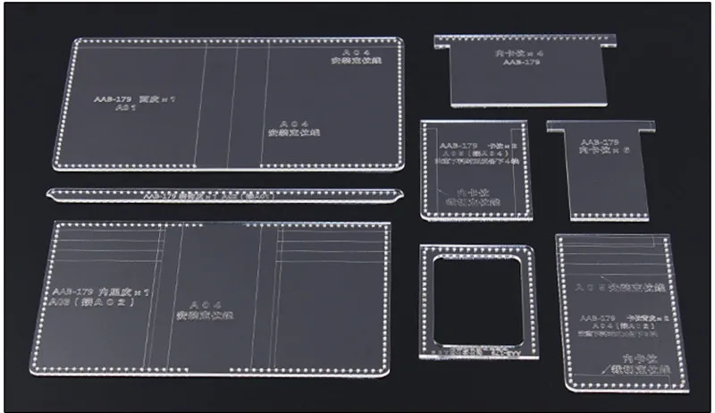 1 комплект кожаный рукоделие; акрил короткие бумажник узор трафареты инструмент кошелек своими руками Leathercraft наборы инструментов