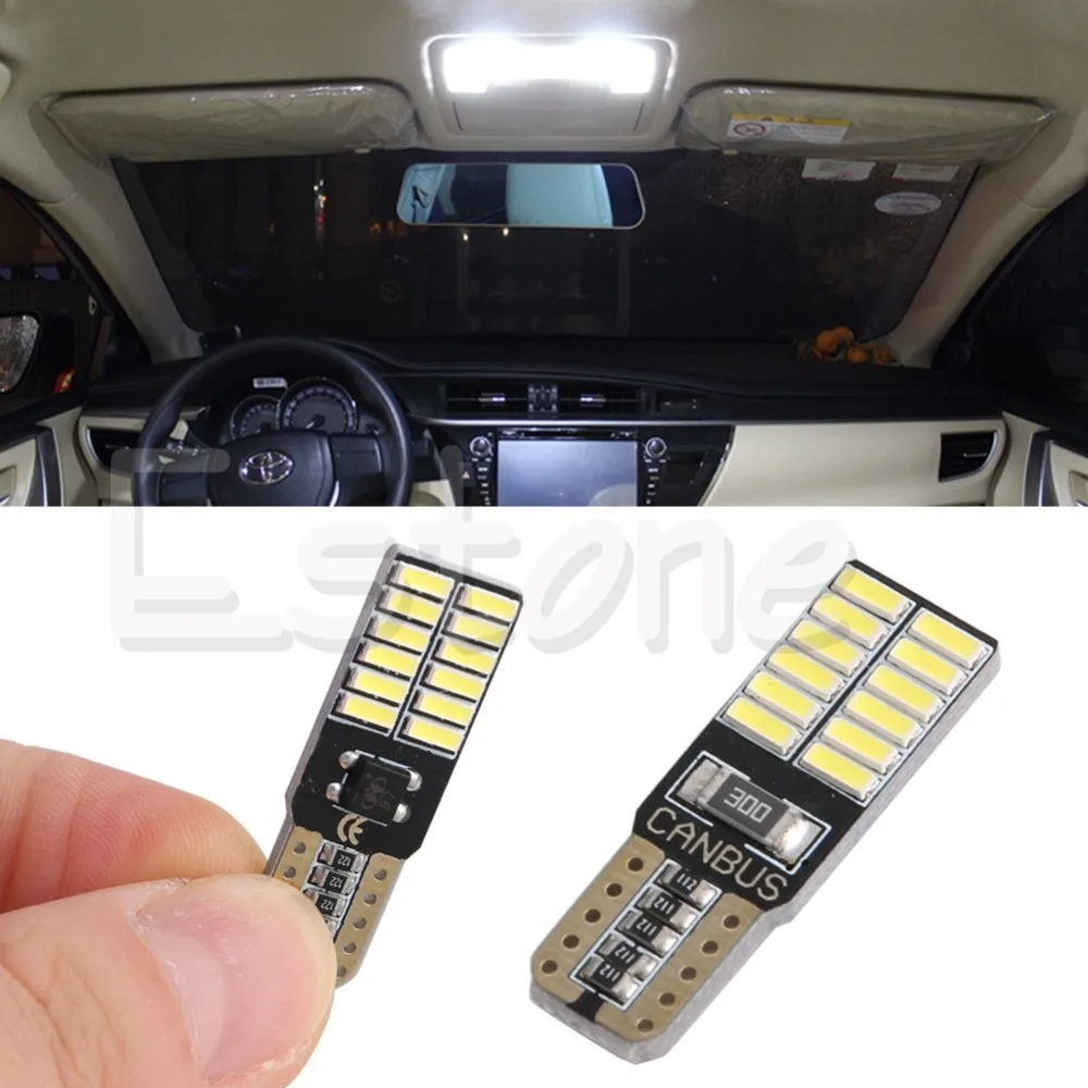

1Pcs White 24 SMD 4014 LED Side Light Bulbs Canbus Error Free 194 W5W LED