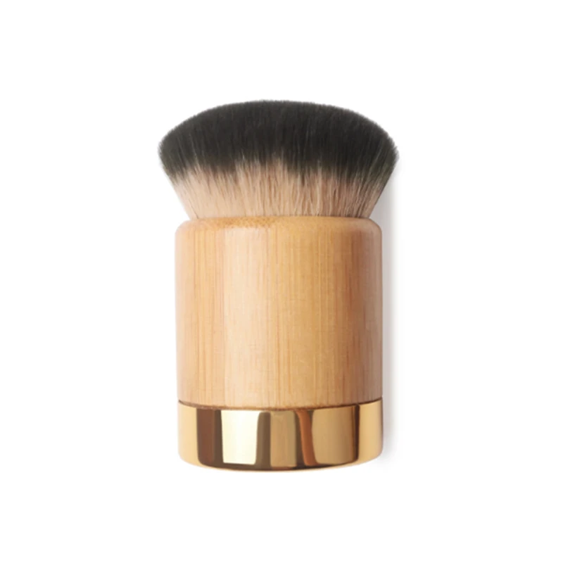 

High end T Series Solid Bamboo Short Handle Domed Shape Kabuki Brush Round Foundation BB Cream Brush Makeup