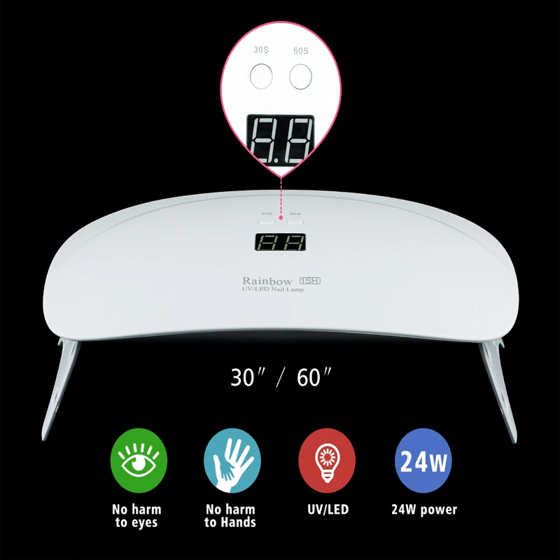

24W UV LED Lamp For Nail Dryer Machine LCD Display Profession LED UV Lamp For UV Gel LED Gel Manicure Machine Nail Art Tools
