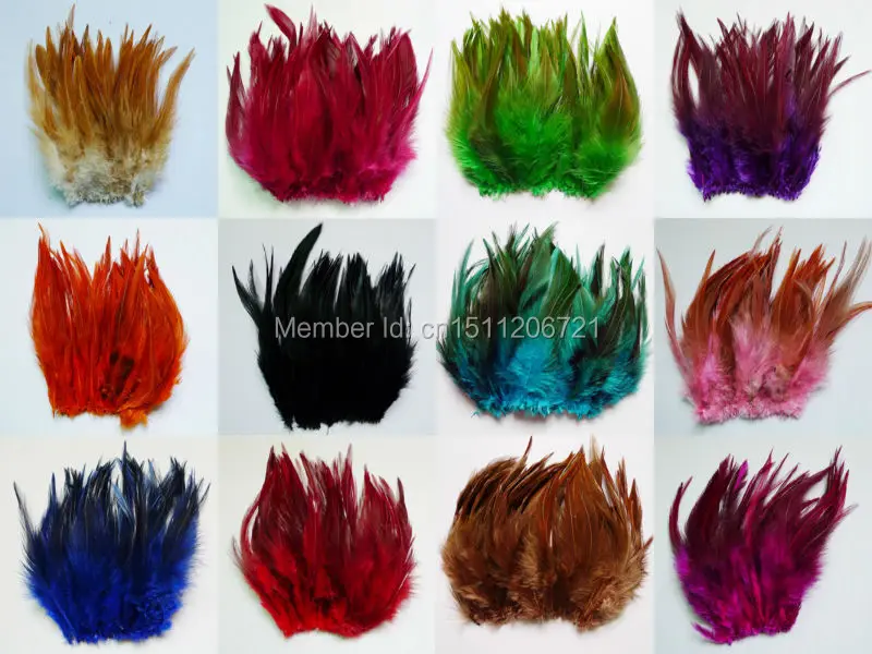 

50 pcs 13 Colors 4-6 inch / 10-15cm Beautiful Pheasant Chicken Feathers for DIY Crafts rooster plumas mask earring decoration