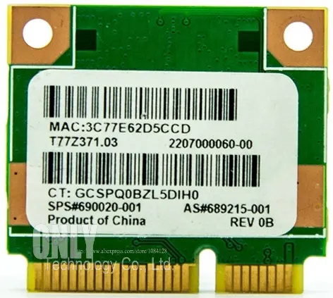 Для HP SPS 690020 001 Ralink RT3290LE 802.11b/G/N 150 Мбит/с WiFi беспроводные устройства Half Mini PCI E Wlan