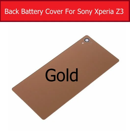 Задняя крышка батарейного отсека стеклянная крышка для sony Xperia Z3 L55T L55U D6633 D6603 D6653 Задняя стеклянная крышка чехол+ 1 пленка бесплатно - Цвет: Gold