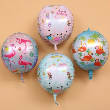 

10pcs 4D 24inch Unicorn Flamingo Foil Balloon happy birthday balloon Wedding Decor Baby Shower Birthday Party Supplies kids gift