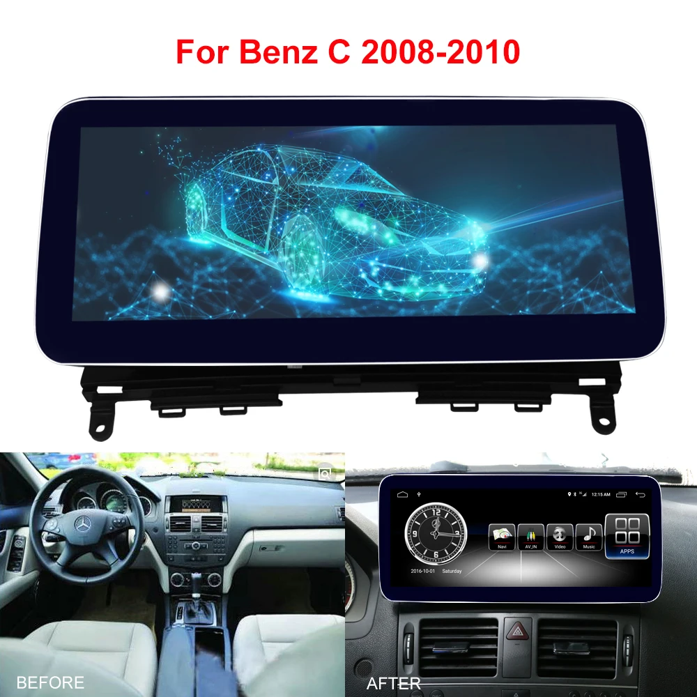 Top Koason10.25inch Android 8.1 Car Multimedia player audio stereo GPS Navigation for Mercedes Benz C Class W204 S204/CLK 2008-2010 4
