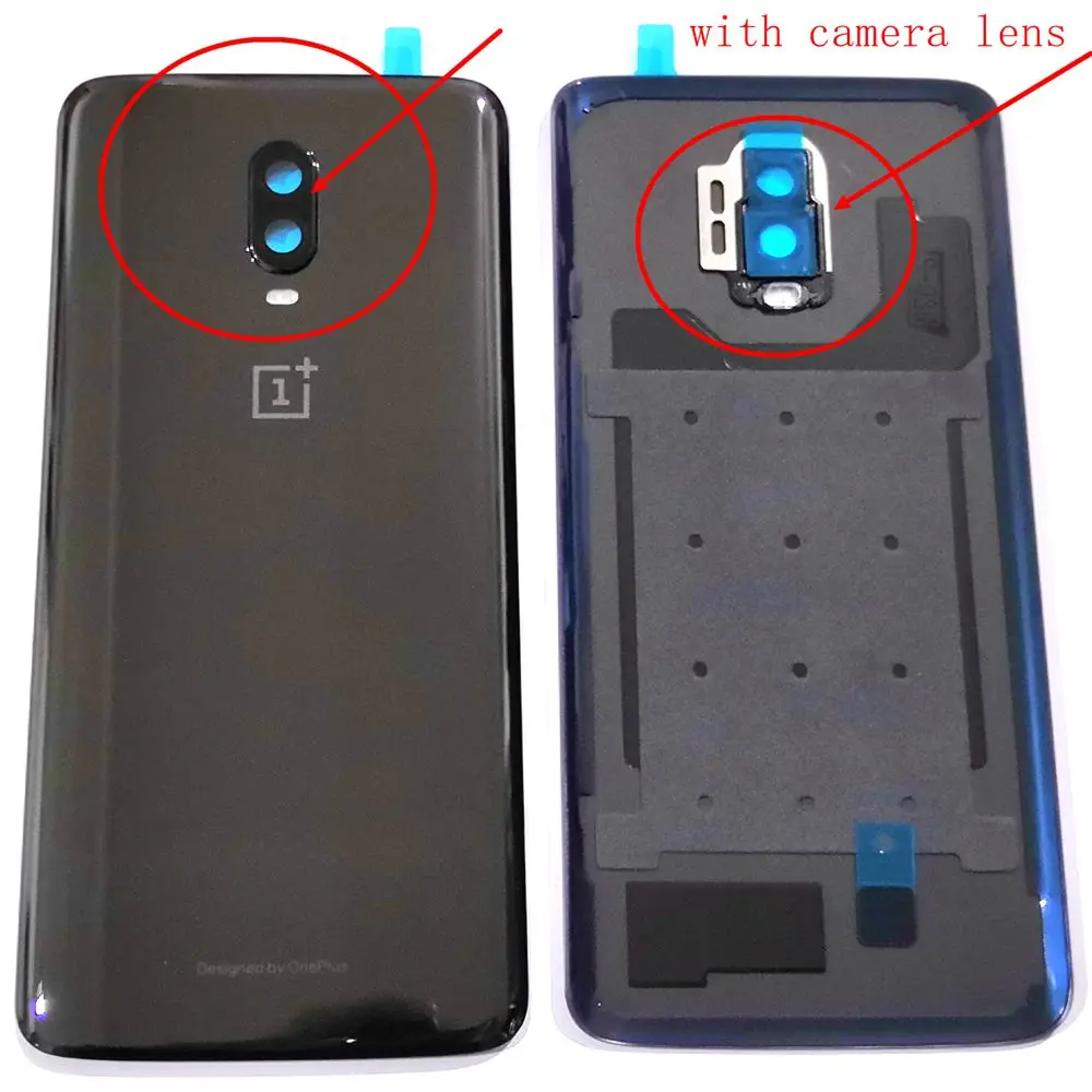 ل oneplus 6T البطارية الغلاف الخلفي الباب الخلفي الإسكان ل oneplus 6 T عودة الإطار استبدال الزجاج قطع الغيار مع كاميرا عدسة-في جرابات وأوقية للهاتف المحمول من الهواتف المحمولة ووسائل الاتصالات على