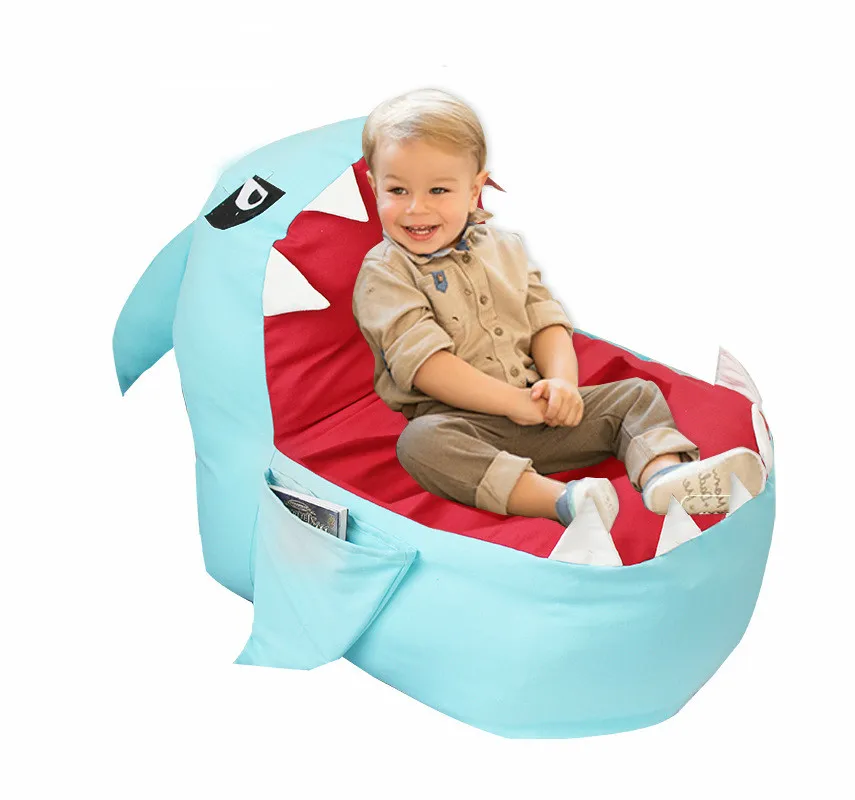 Акула на основе Детская плюшевая игрушка для хранения бобов сумка ленивый человек диван детский стул игрушка для хранения пакеты с застежкой zip-lock