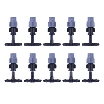 

10pcs Atomization Nozzle Water Control Sprayer Mist Sprinkler with Tee Connector Connect with Irrigation Drip Hose