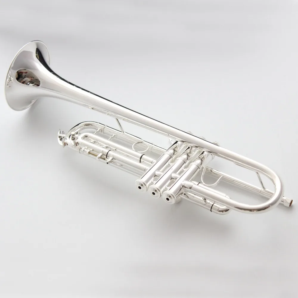 Музыка Fancier клуб Профессиональный Bb Труба LT190S-85 Посеребренная музыкальный инструмент труба LT190S85 с Чехол мундштук
