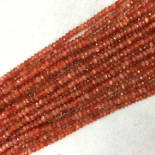 Высокое качество натуральный Золотой Ornage Oligoclase Sanidine Sunstone ручной огранки россыпью драгоценных камней граненые бусины Rondelle 1" 05903