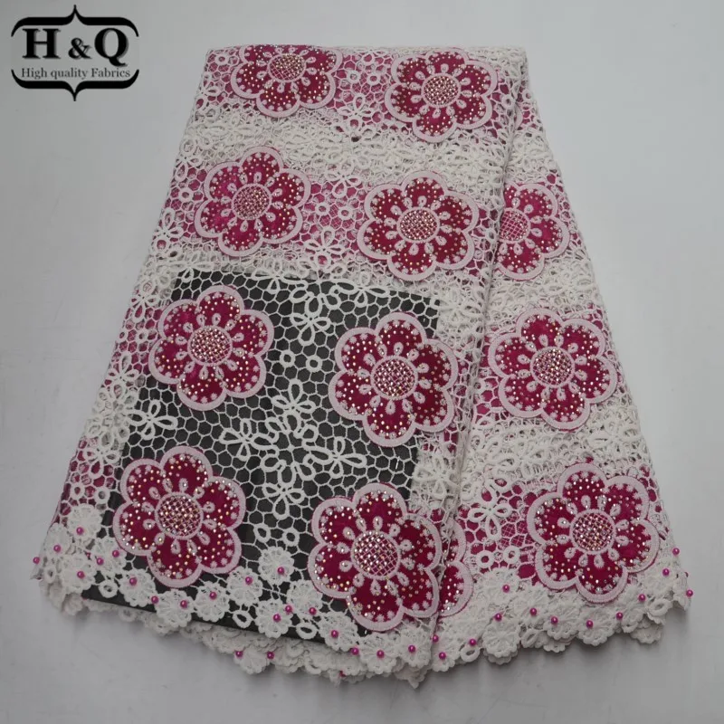 

Latest design Nigerian mesh Lace fabric High Quality African net Lace Fabric With Beaded For Wedding Lace Dress,party DIY 2019