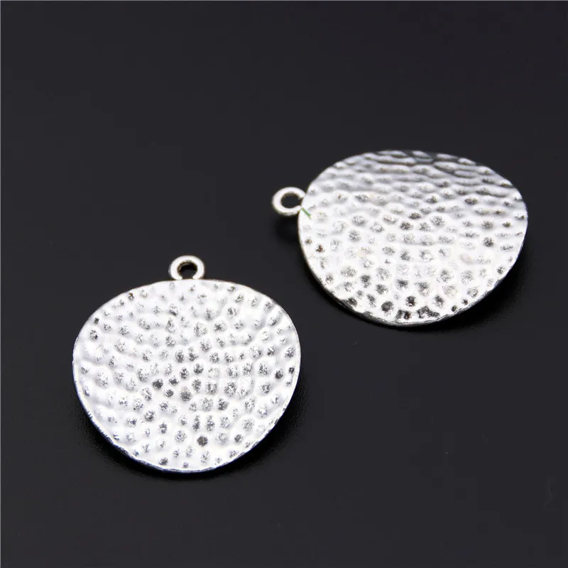 15pcs Silver Color Circles Shaped Charms Pendant Simple Handmade Craft Tag Pendants Jewelry DIY A2470 | Украшения и аксессуары