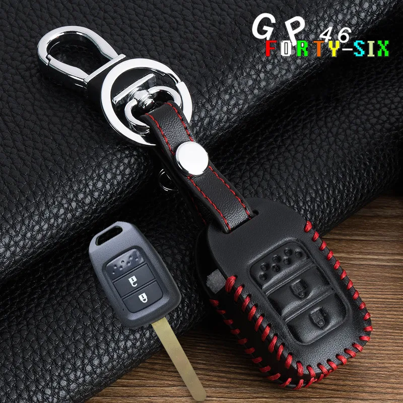 GPFORTYSIX Key Case Leather Car Key Holder Cover Case For Honda Fit Crv