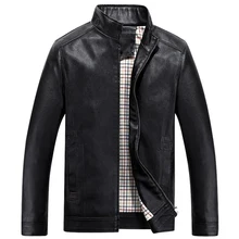 Повседневное Стенд воротник Kurtka Skora Для мужчин высокое качество Блузон Cuir Homme