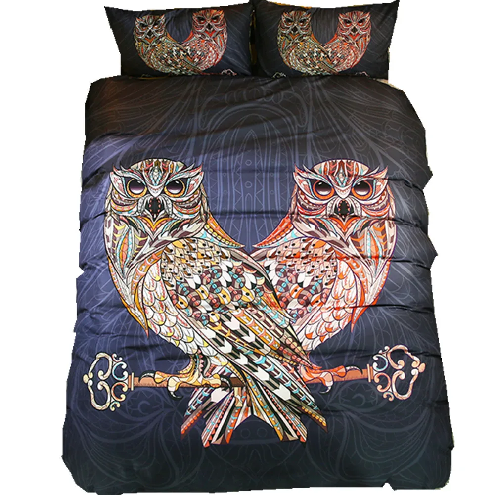 3D Owl Bedding Set Animal Design Prints Duvet Cover Set Pillowcase