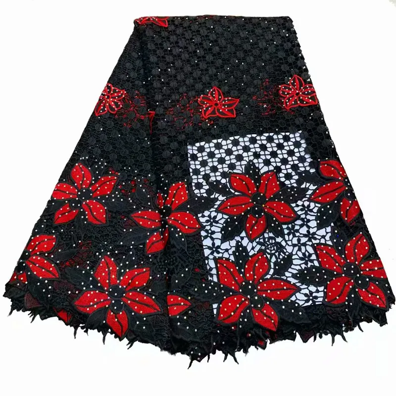 African guipure lace fabric 2018 high quality Embroidered with stones Nigerian fabrics for dress df60-1057 | Дом и сад