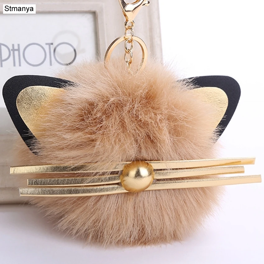 

Hot Men Cute kitten Hair ball Pendant High Quality Key Chain Bag Fashion Accessories New Women Best gift Jewelry K2064