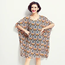 2016 women Summer Dress Women Casual soft Vestidos O Neck loose Long Maxi Shirt Vintage Dresses Plus Size Sandy beach clothes