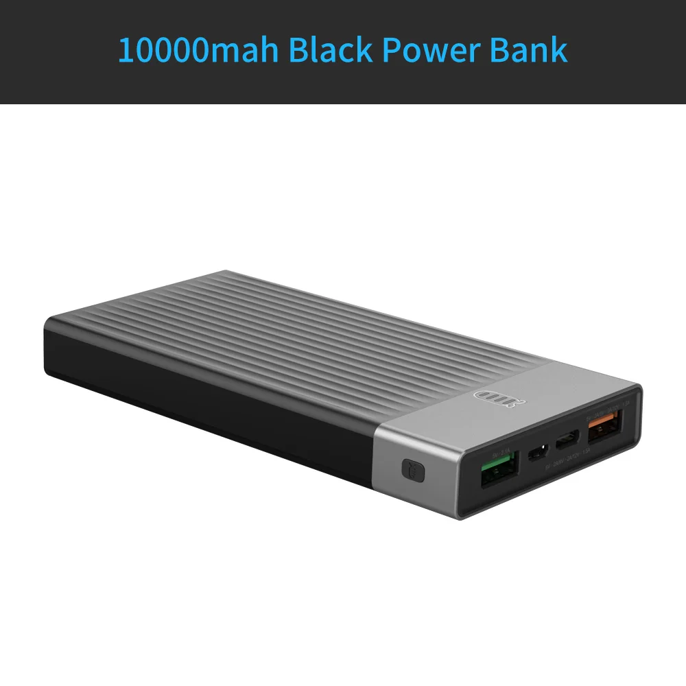 ORICO Quick Charge 3,0 power Bank 20000 мАч три выхода 5V2A/9V2A/12V1. 5A* 1 18 Вт макс внешний аккумулятор для мобильного телефона - Цвет: 10000mah Black