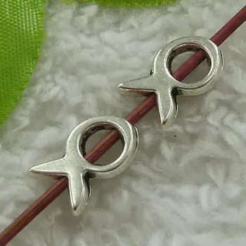 

312 pieces antique silver fish spacers 13x9mm #3457