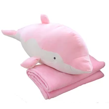 1pc 90cm 2 Patterns Plush stuffed toy Dolphin doll pillow with blanket Home air conditioning Cushion&Flannel blanket Feel smooth 1pc 90cm 2 Patterns Plush stuffed toy Dolphin doll pillow with blanket Home air conditioning Cushion&Flannel blanket Feel smooth