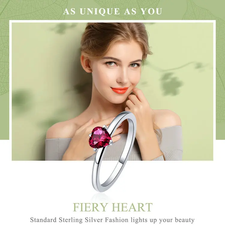 WOSTU, подлинное 925 пробы серебряное красное сердце, CZ камень, кольцо для женщин, для влюбленных, роскошный бренд, свадебное, обручальное, ювелирное изделие, подарок FIR389