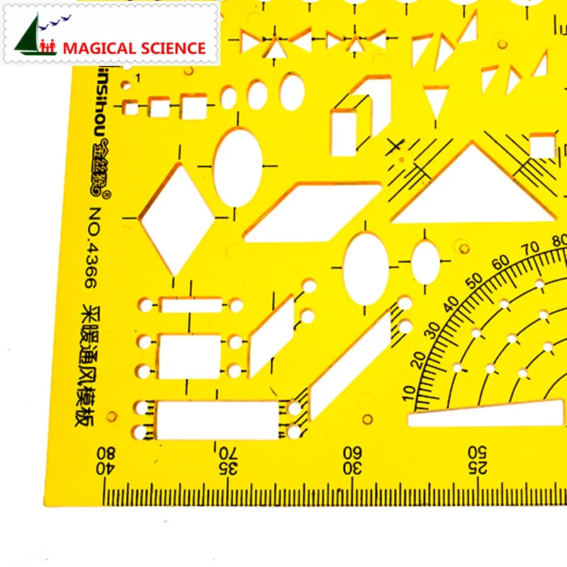 Отопление вентиляция шаблон для рисования пластиковая линейка для студентов Гибкая JSH4366