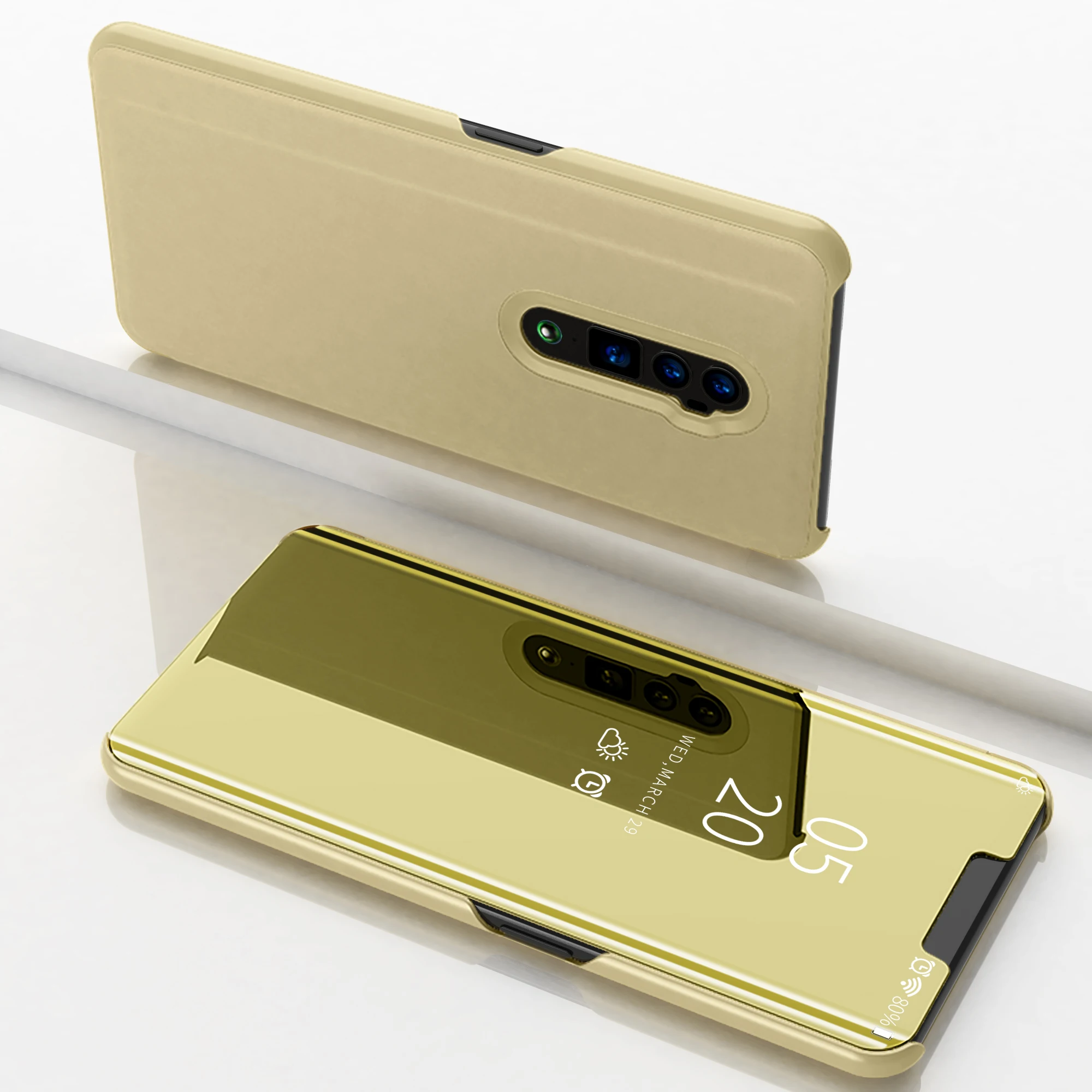 

Mirror Flip Smart Case for OPPO RENO 6.6 Clear view case for OPPO R9 Plus Pro R9S Plus R17 Pro R11S Plus R15 Luxury Stand Case