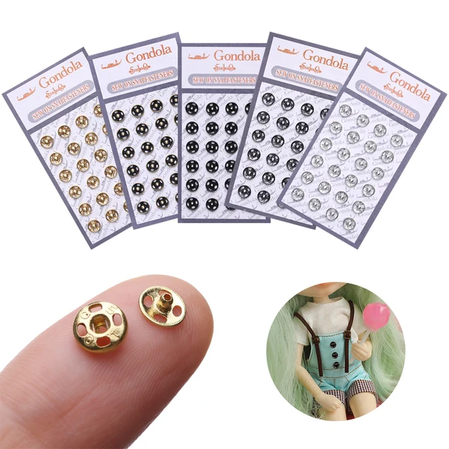 10/24Pcs Mini Button Buckle for 1/6 Doll DIY Doll Clothes Metal Buckle Invisible Snap Handmade Doll Clothing Sewing Accessories 1