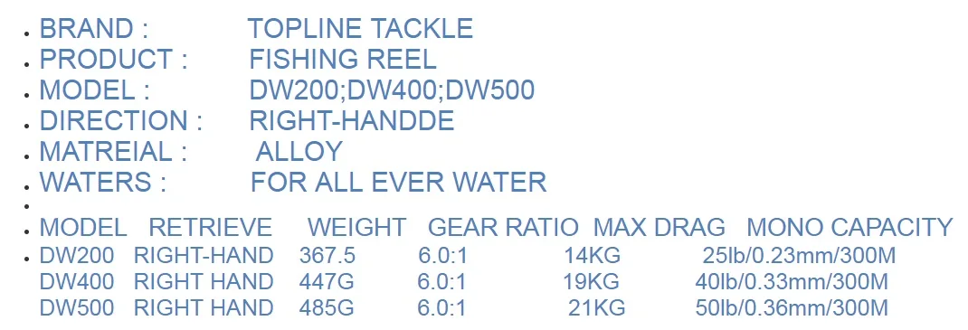 Assento à Prova Novo Japonês Feito Topline Pesca Corrico Carretel Dw200-500kc Dwaterproof Água Barco Girando Jigging 11 Novo japonês feito topline pesca corrico carretel